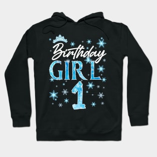 Winter Onederland 1st Birthday Girl Snowflake B-day Gift For Girls Kids Toddlers Hoodie